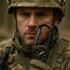 Boussole Mousqueton 2 en 1