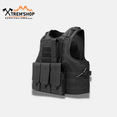 Gilet Tactique Noir Souple