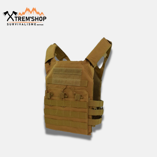 gilet tactique tan molle vue de face