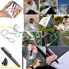 Kit de survie de poche Noir