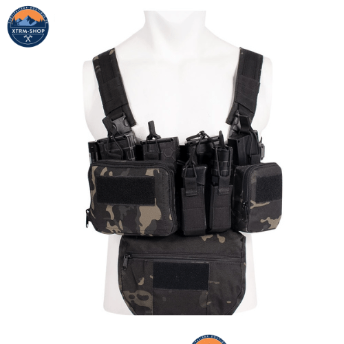 Gilet Tactique Camo Noir Ceinture tactique de survie