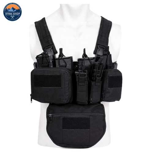 Gilet Tactique Noir Ceinture tactique de survie