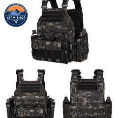 Gilet Tactique Camo Noir Gilet tactique force spéciale