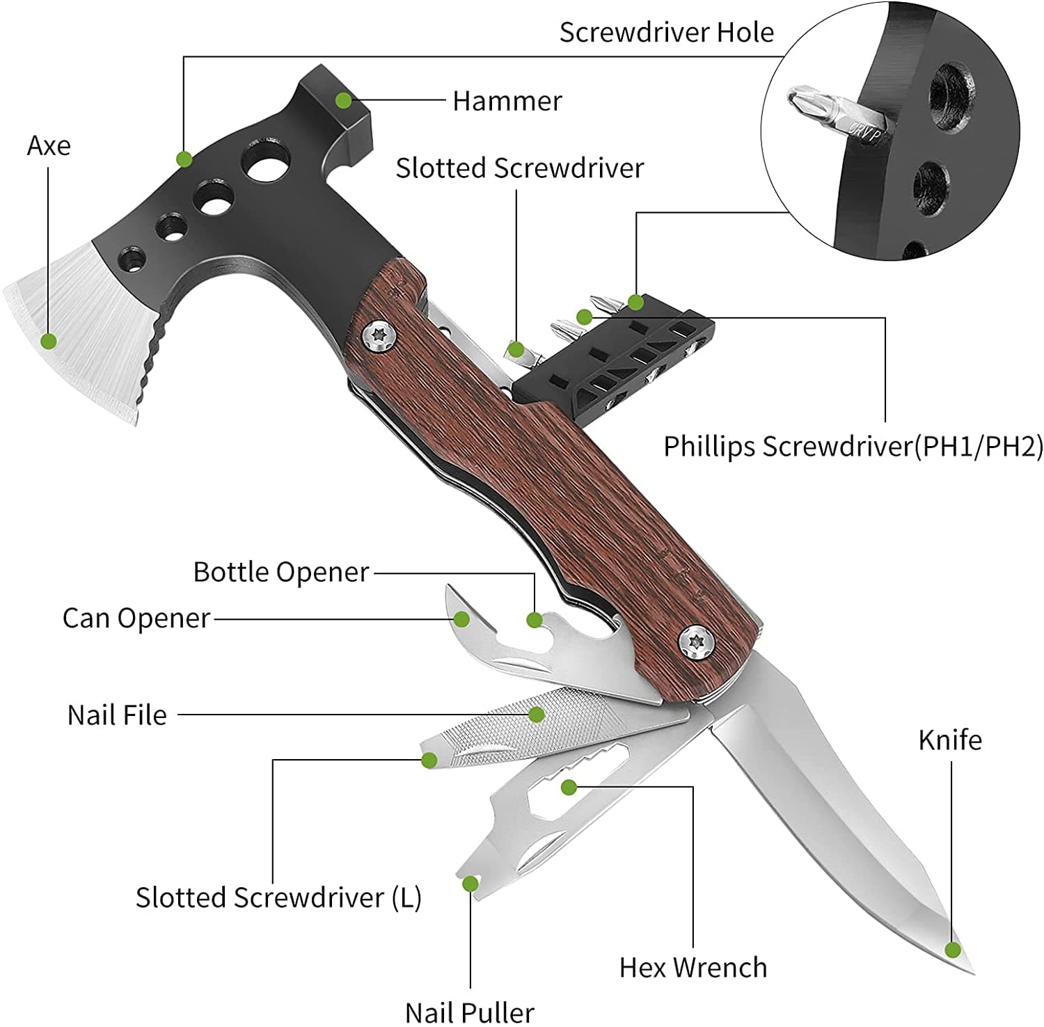 Hache de Survie Hache Multifonction Survie