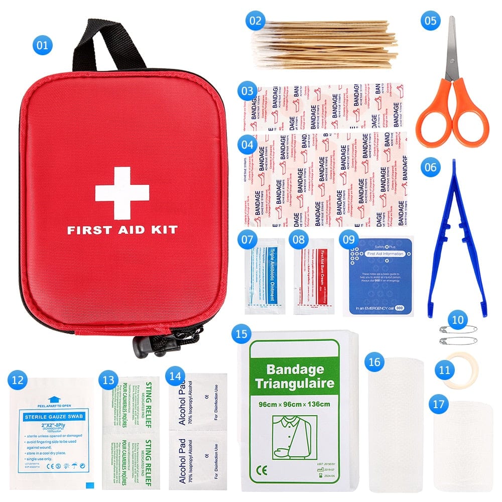 Trousse de secours Kit de Secours 100 en 1