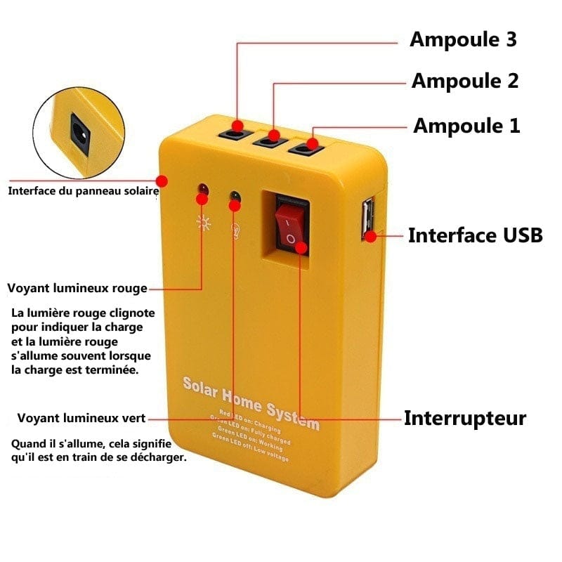Panneau Solaire NK-S01 Kit Lumière Solaire de Camping
