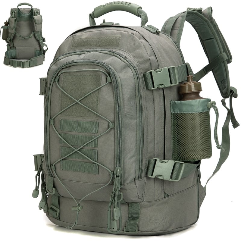 Sac de survie Verte - Grise Sac à Dos Survivalisme 60L