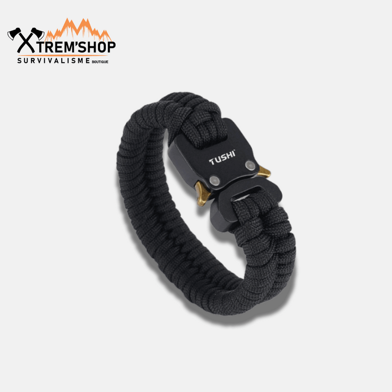 Lot De 2 Bracelets De Survie Paracorde Uxcell - Noir, Boucle En Forme De U - Neufs