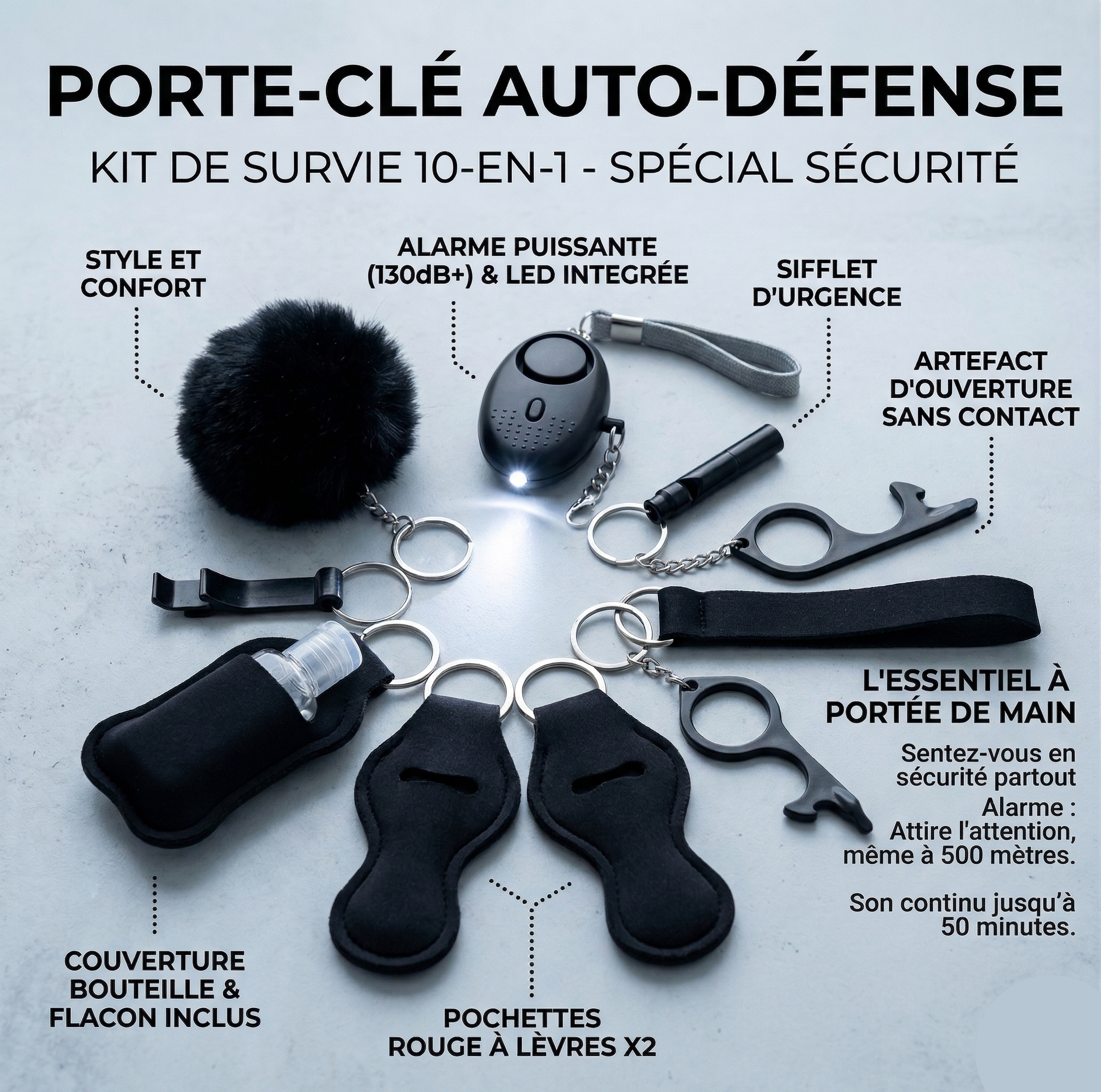 Porte-Clé Auto-Défense - Spécial Sécurité