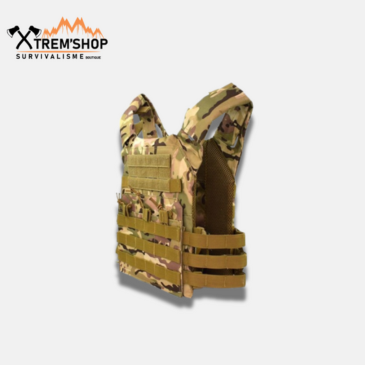 gilet tactique désert molle vue de trois quarts