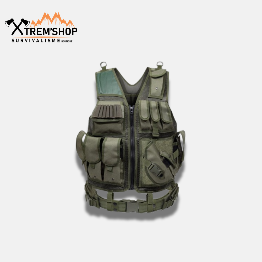 Gilet Tactique Sans Manche Kaki