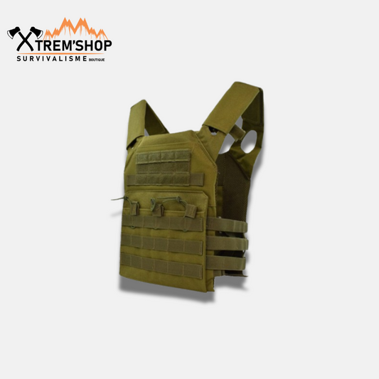 gilet tactique vert molle vue de trois quarts