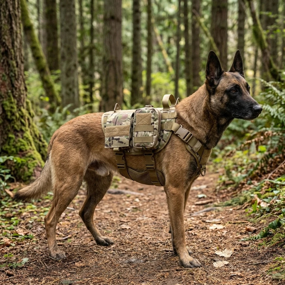 Harnais Tactique Camouflage Chien