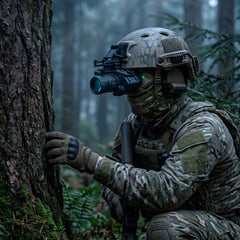 Jumelles Vision Nocturne NVGr4 CASQUE en pleine action