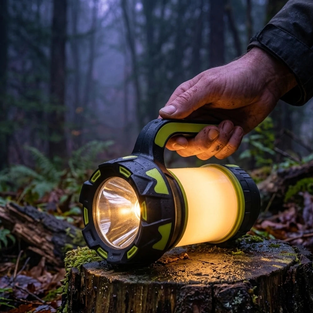 Lampe de Randonnée 3 en 1 en pleine forêt