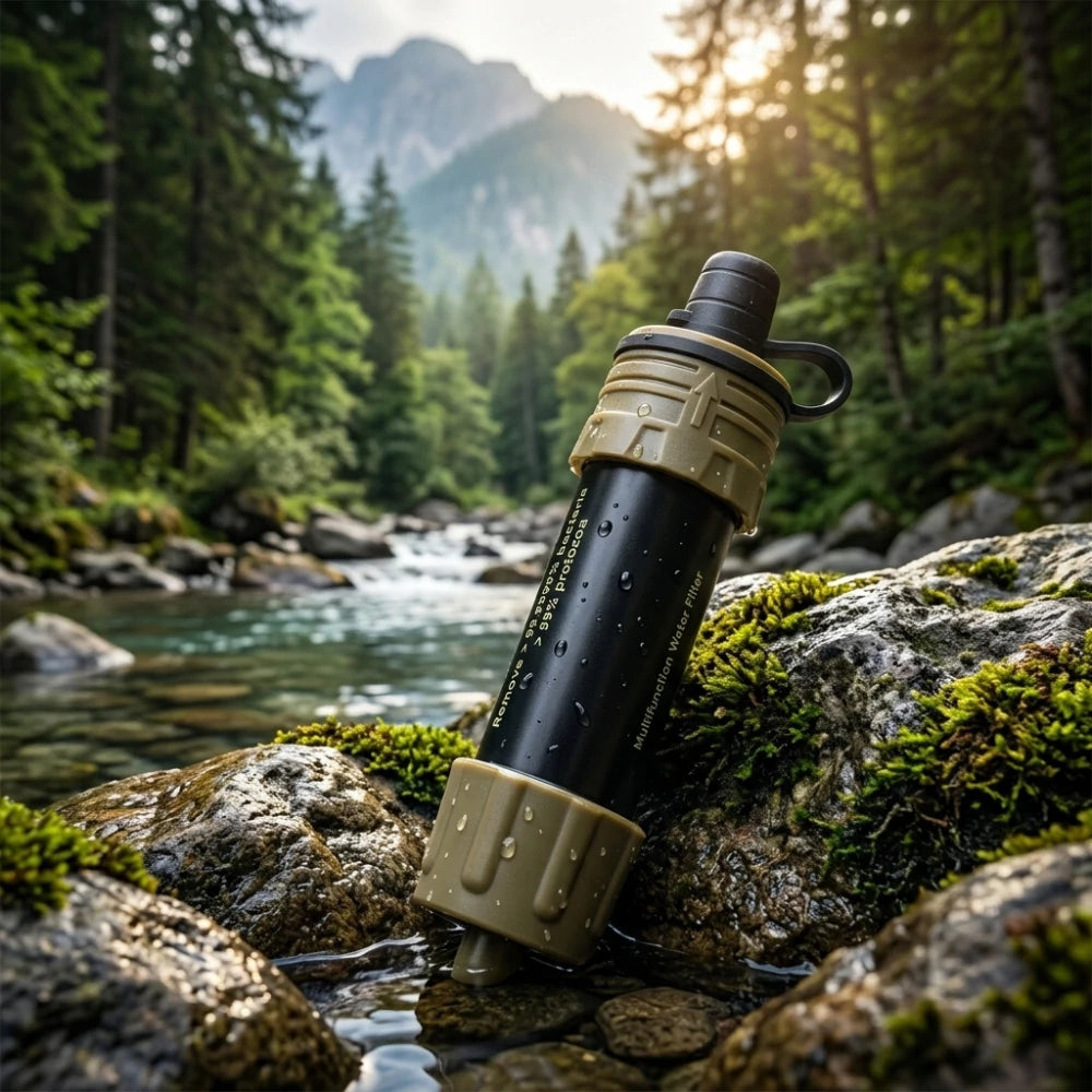 Paille Filtrante Eau Urgence en pleine nature