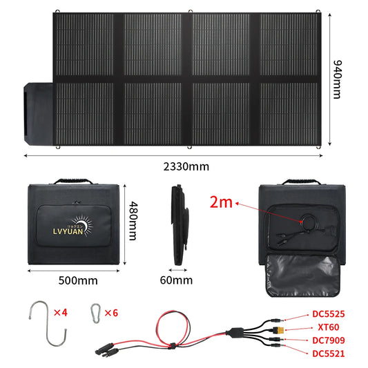 Panneau Solaire Pliable Foval - dimensions