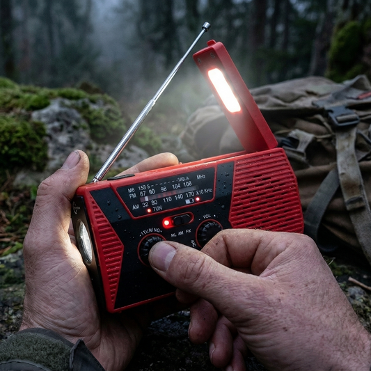 Radio solaire de survie étanche en situation outdoor