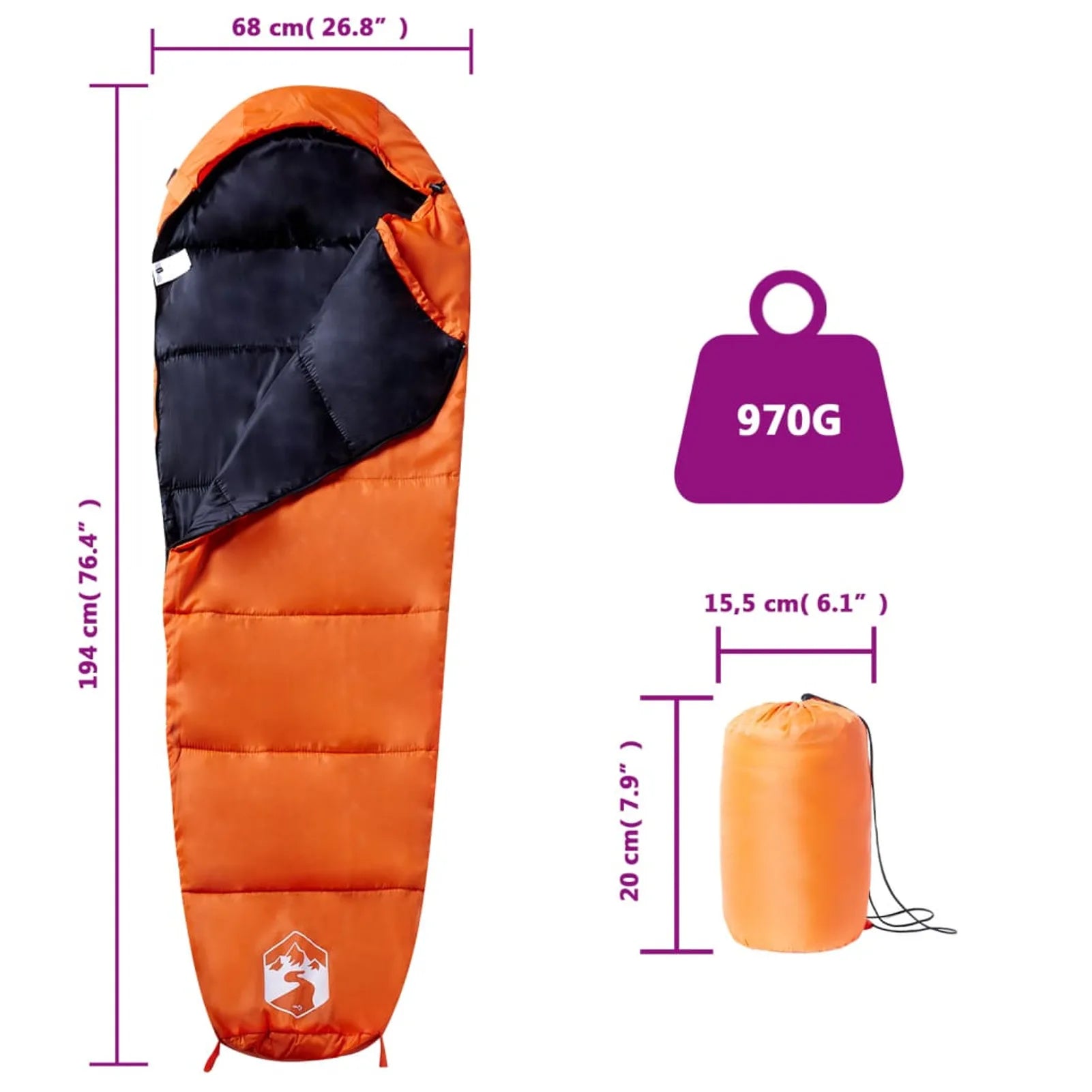 Sac de Couchage Mummy Double-Side Zipper