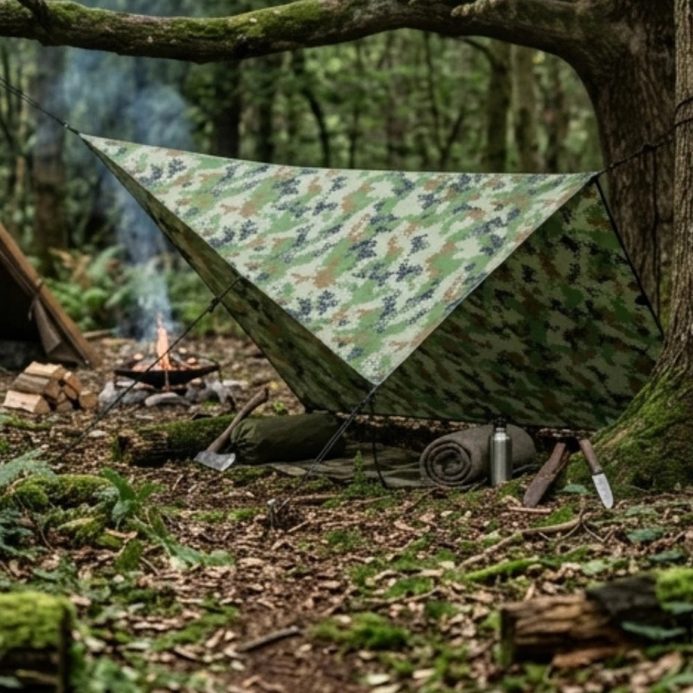 Toile Camouflage Militaire en pleine forêt
