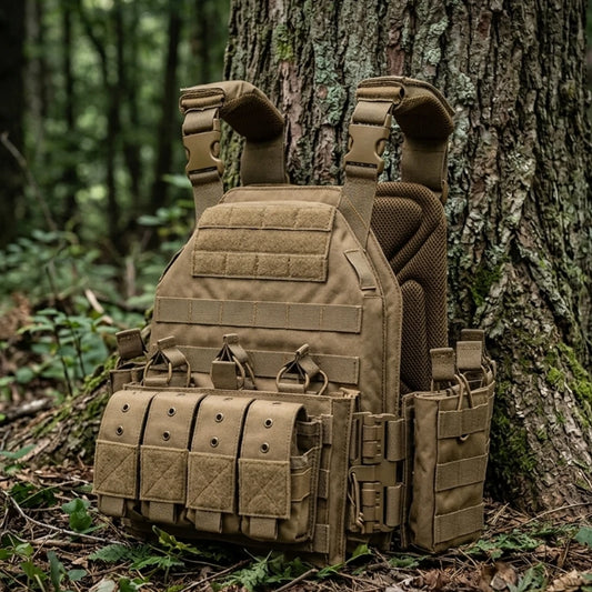 Gilet Tactique Confort Désert en pleine nature 