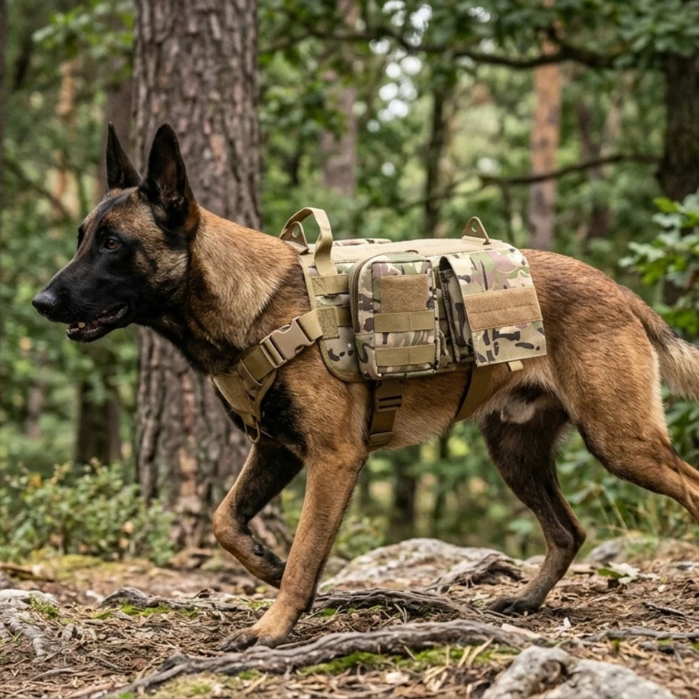 Harnais Camouflage Chien Militaire