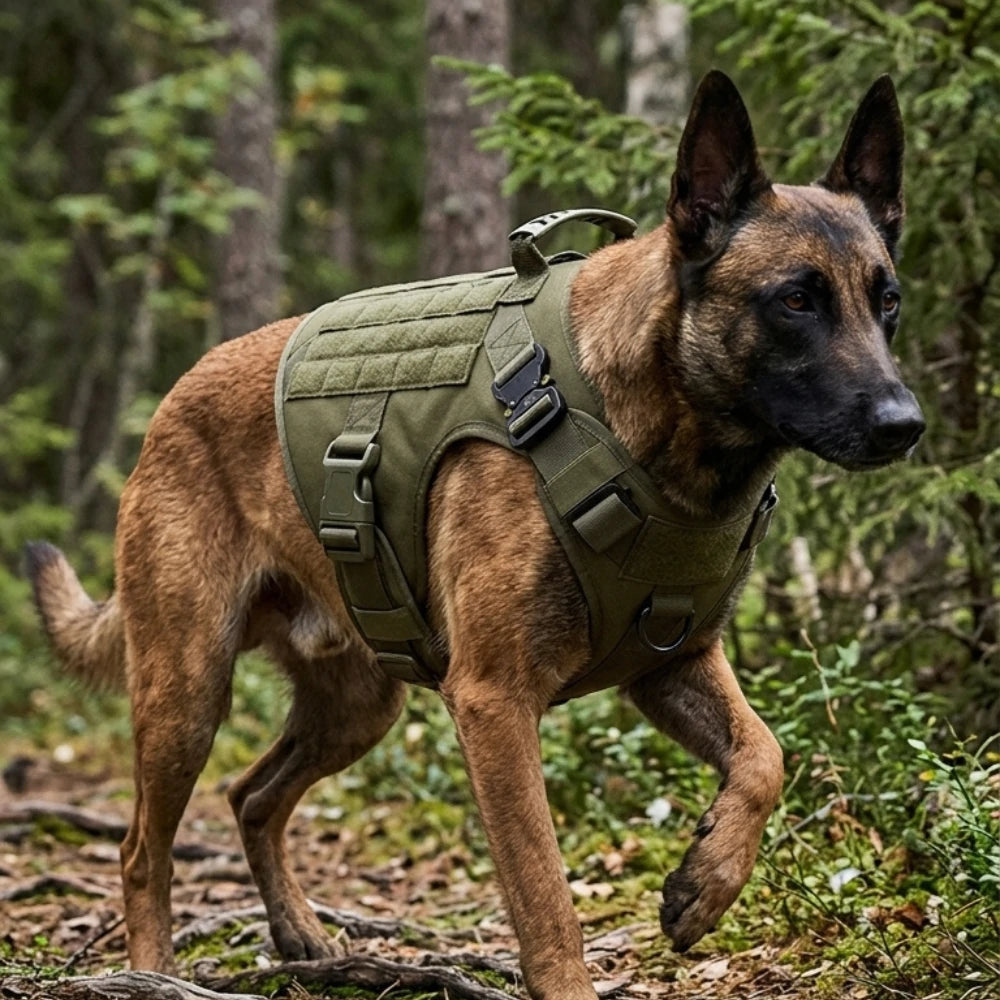 Harnais chien tactique vert