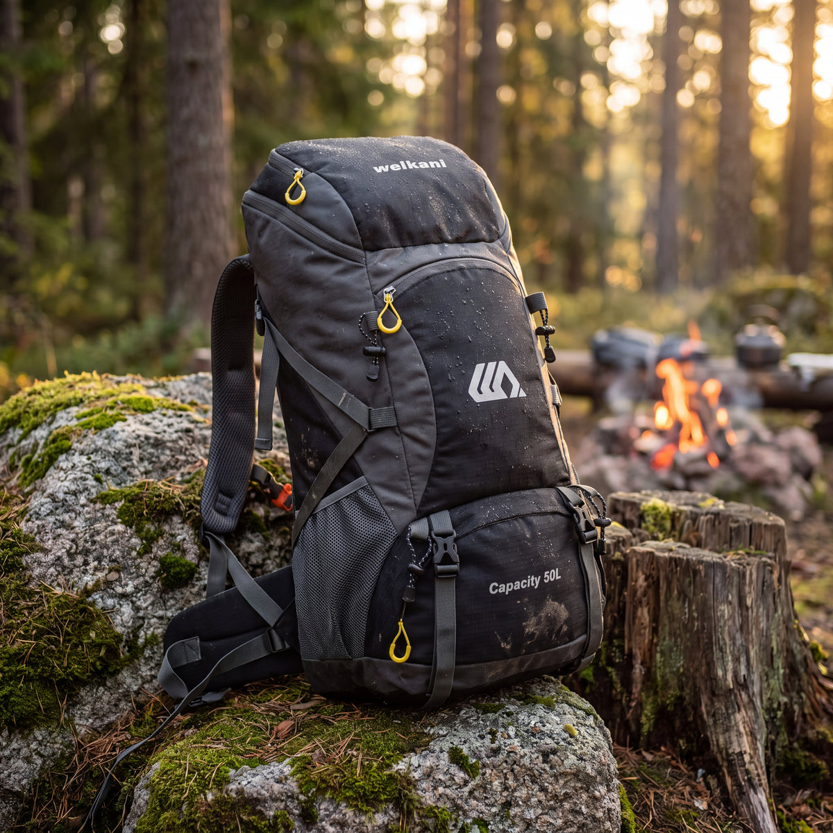 Sac à Dos de Voyage 50L Imperméable — Ambiance nature
