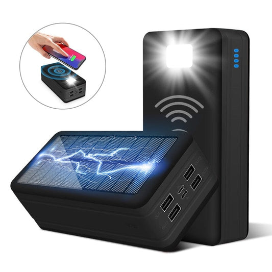 Batterie Solaire Noir Batterie Solaire de Secours 2 en 1