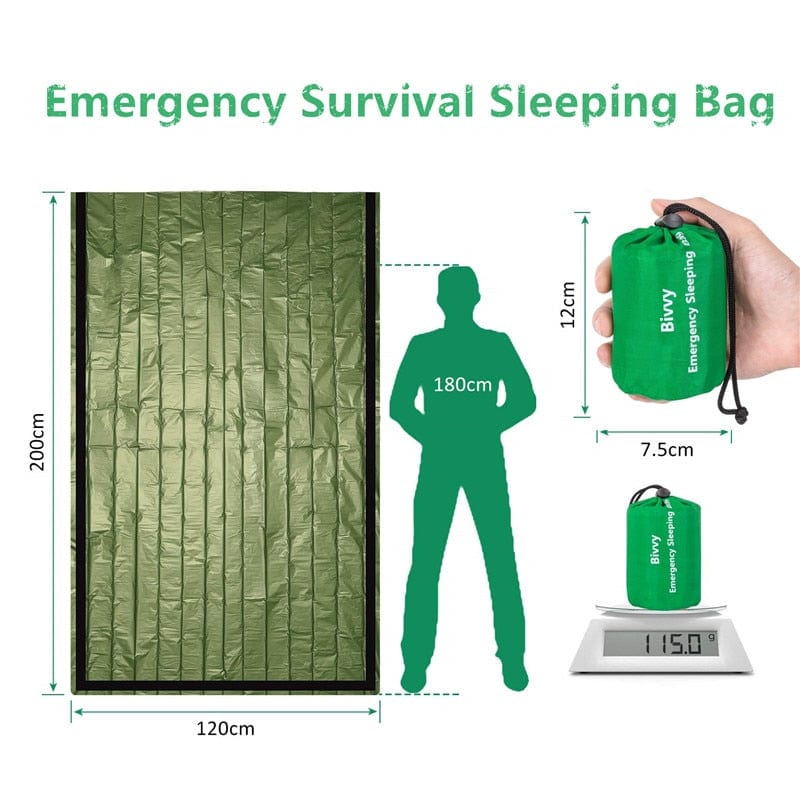 Couverture de survie Vert Couverture de Survie Randonnée
