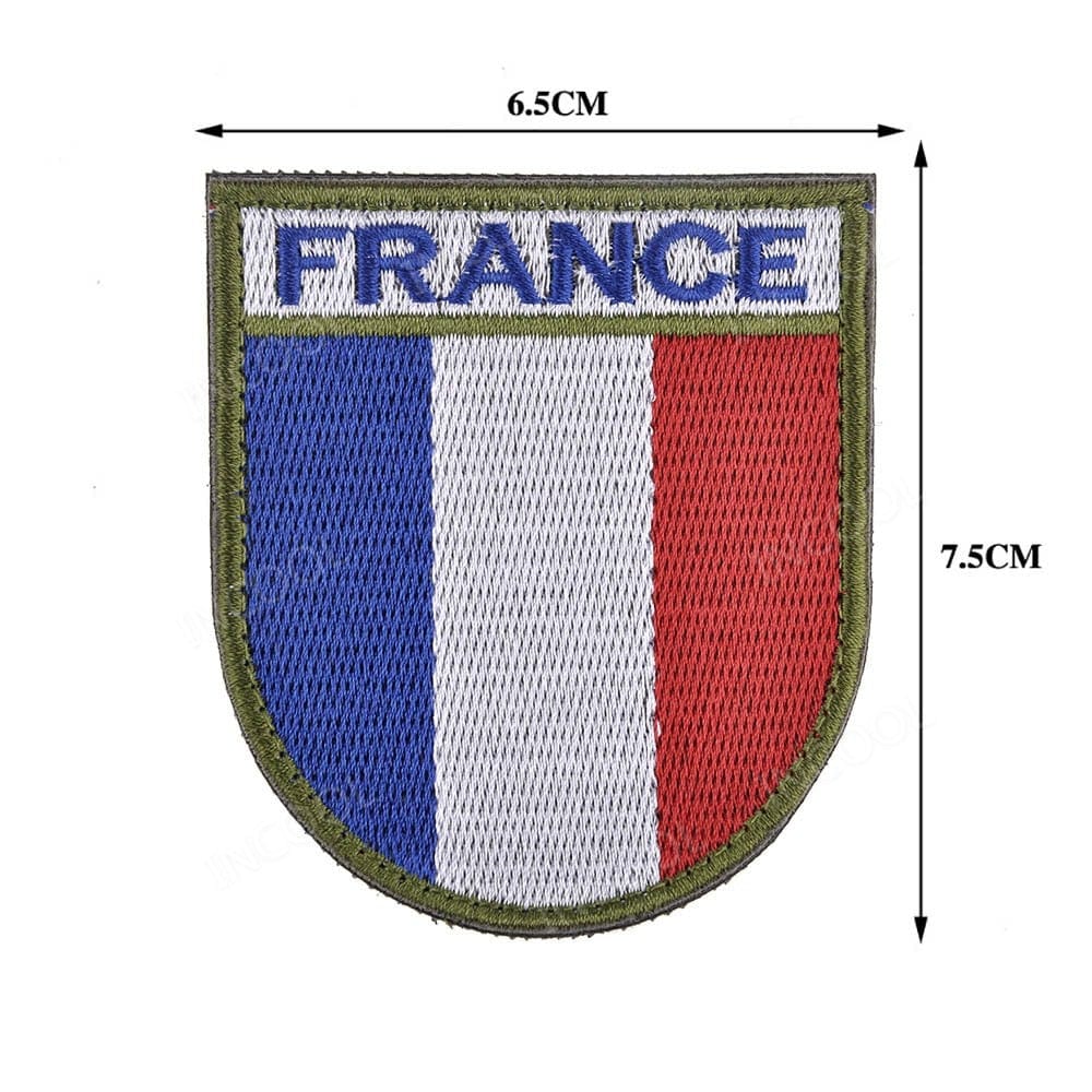Ecusson - France drapeau bannière - blanc - 6.2x7.5cm - patches