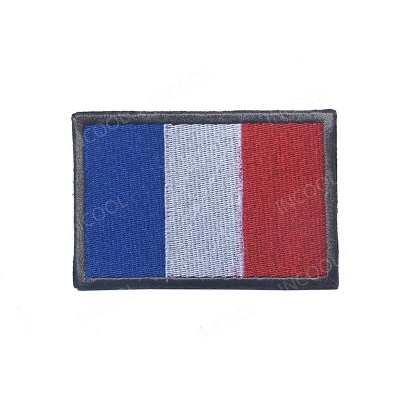 Ecusson scratch drapeau France avec initiales FR