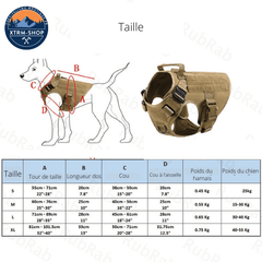 Gilet Tactique Harnais chien tactique vert